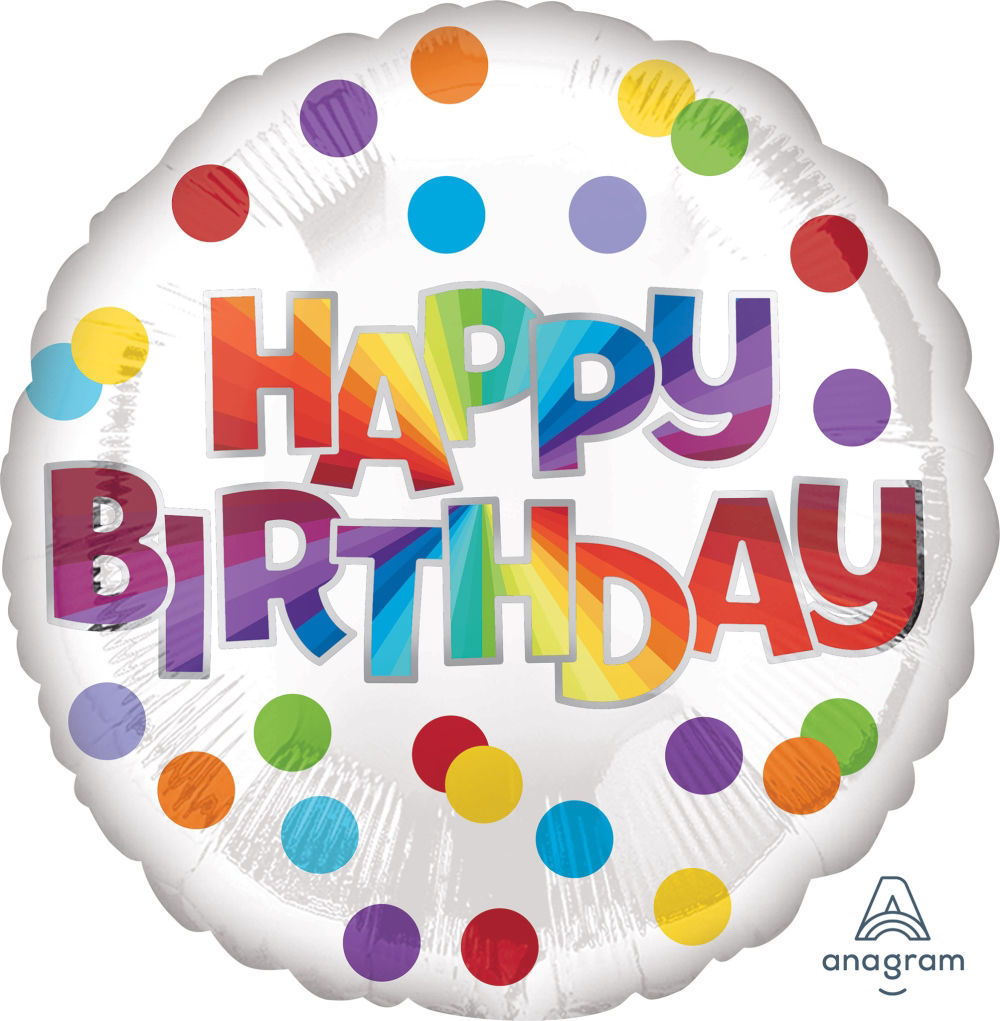 Picture of 17''Happy Birthday Dots of Color (helium-filled)