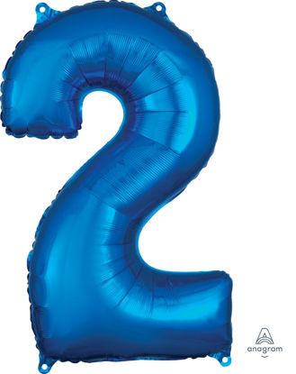 Picture of 26''Blue  Number 2 - Foil Balloon (helium-filled)