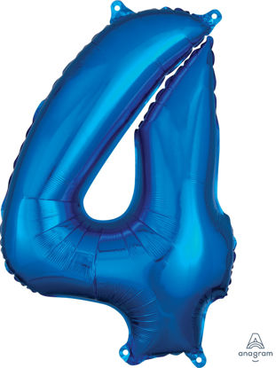 Picture of 26''Blue  Number 4 - Foil Balloon (helium-filled)