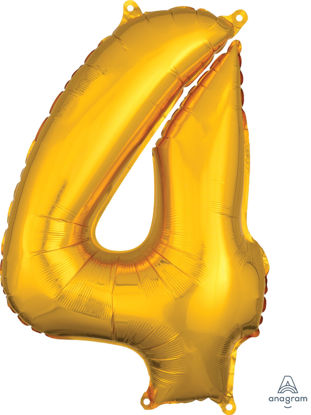 Picture of 26'' Gold Number 4 - Foil Balloon (helium-filled)