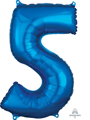 Picture of 26''Blue  Number 5 - Foil Balloon (helium-filled)