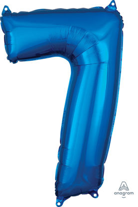 Picture of 26''Blue  Number 7 - Foil Balloon (helium-filled)