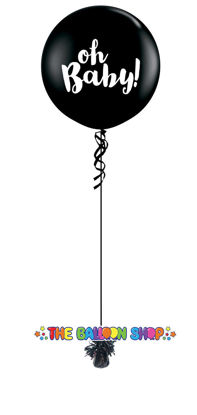 Picture of Oh Baby! Gender Reveal  Giant Black Balloon (helium-filled)