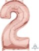 Picture of 26'' Rose Gold Number 2 - Foil Balloon (helium-filled)