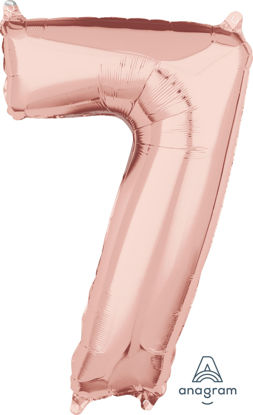 Picture of 26'' Rose Gold Number 7 - Foil Balloon (helium-filled)