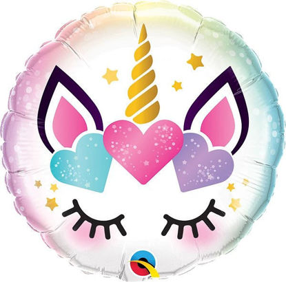 Picture of 18'' Unicorn Eyelashes Microfoil Balloon (helium-filled)