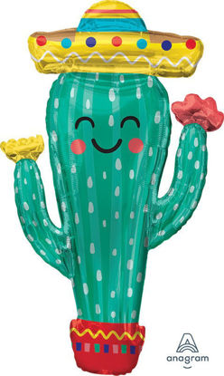 Picture of 38"  Fiesta Cactus Foil Balloon  (helium-filled)