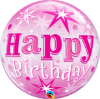 Picture of 22″ Birthday Pink Starburst Sparkle Single Bubble  (helium-filled)