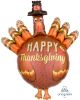 Picture of 38" Thanksgiving Pilgrim Turkey Foil Balloon  (helium-filled)