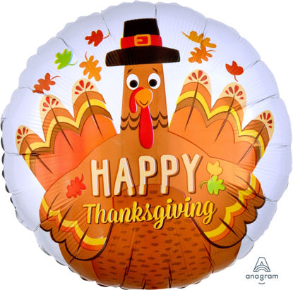 Picture of 17" Thanksgiving Pilgrim Turkey Foil Balloon  (helium-filled)