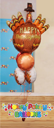 Picture of 38" Thanksgiving Pilgrim Turkey Balloon Foil Bouquet  (5 pc)