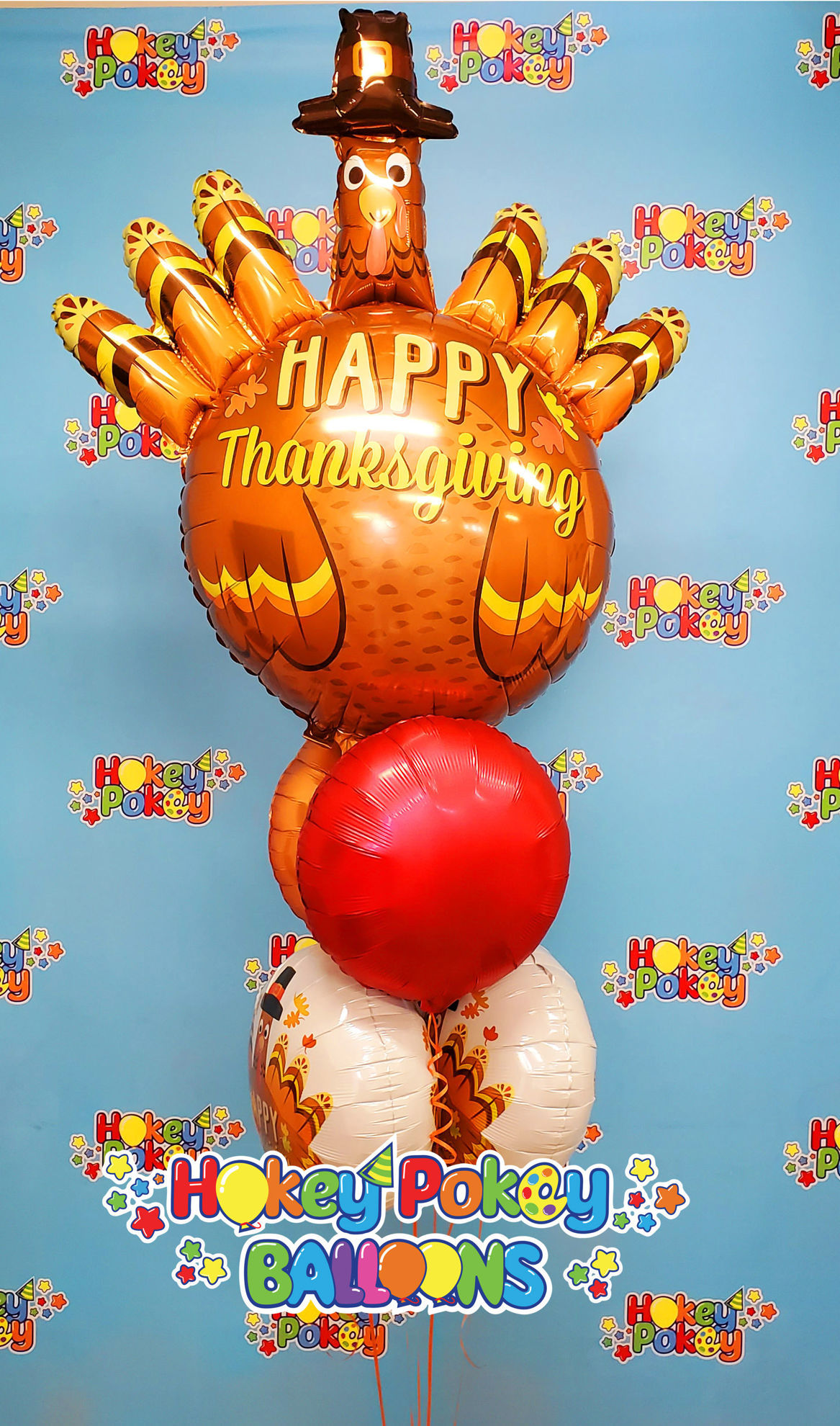 Picture of 38" Thanksgiving Pilgrim Turkey Balloon Foil Bouquet  (5 pc)