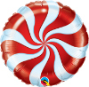 Picture of 18" Round Red Candy Swirl Foil Balloon (helium-filled)