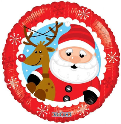 Picture of 18" Santa & Reindeer Foil Balloon  (helium-filled)