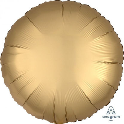 Picture of 18" Satin Luxe Gold Circle Foil Balloon (helium-filled)