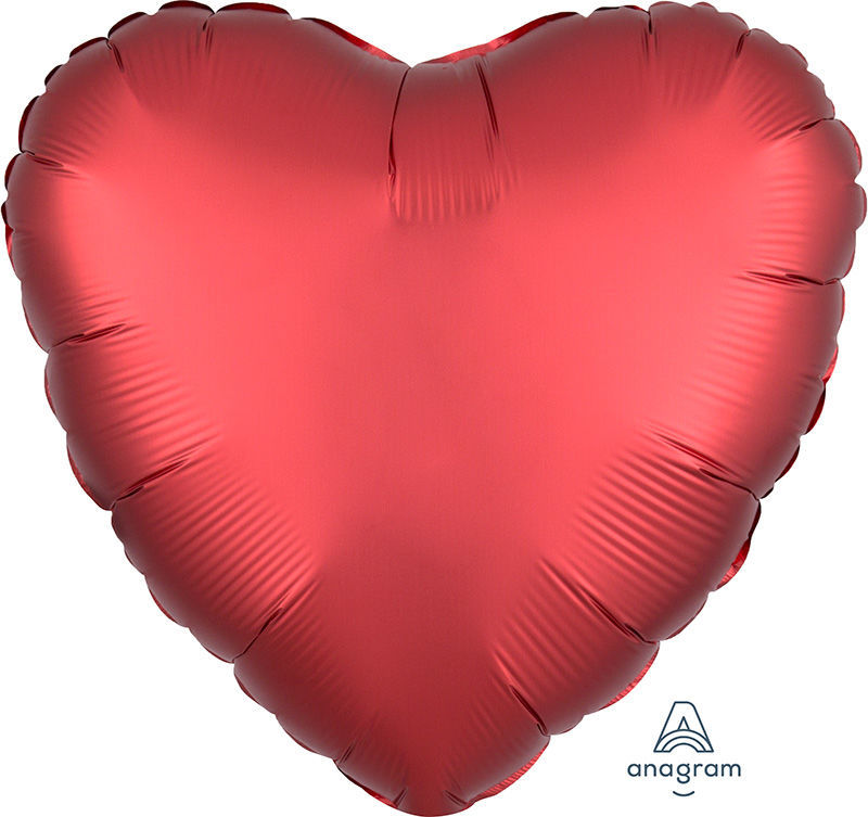 Picture of 18" Satin Luxe Sangria Heart Foil Balloon (helium-filled)