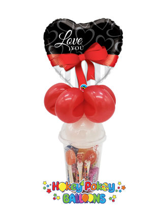 Picture of Love You Red Ribbon Heart  - Balloon Candy Cup