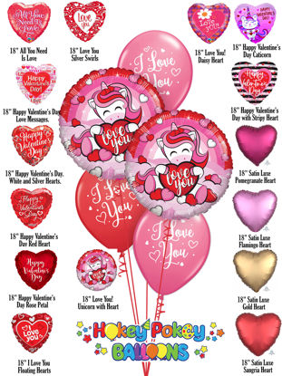 Picture of I love You! Valentine's Balloon Bouquet of 5