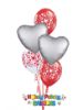 Picture of Double Hearts Valentine's Balloon Bouquet of 5