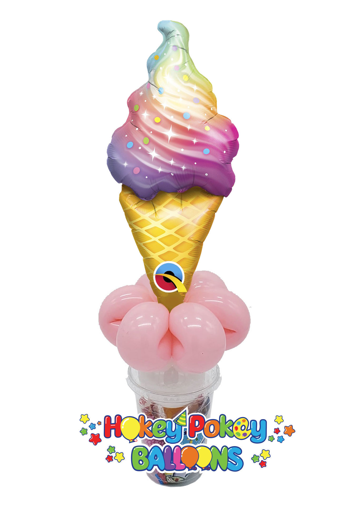 Picture of Rainbow Swirl Ice Cream - Balloon Candy Cup