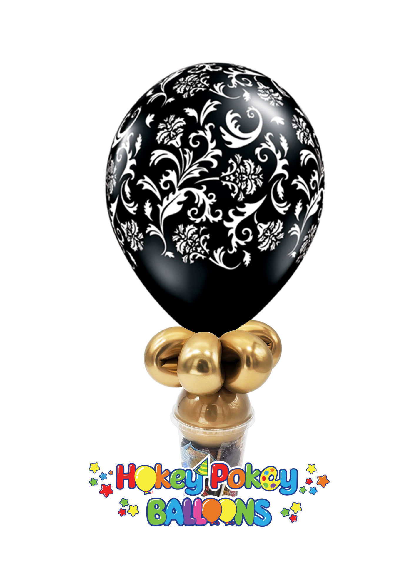 Picture of 11" Damask Balloon Candy Cup