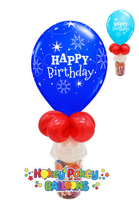 Picture of 11'' Birthday Sparkle Blue - Balloon Candy Cup