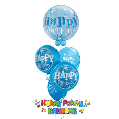 Picture of Birthday Starburst Sparkle Balloon Bouquet of 5