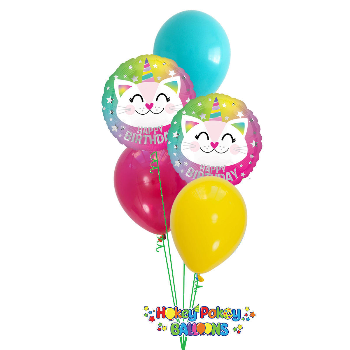 Picture of Birthday Caticorn Balloon Bouquet of 5