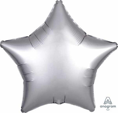Picture of 19" Satin Luxe Platinum Star Foil Balloon (helium-filled)