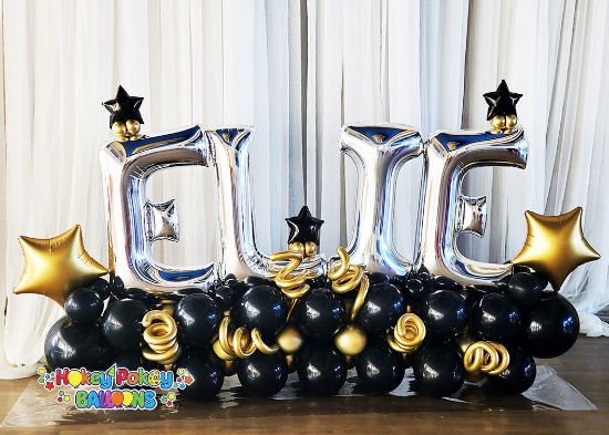 Picture of Custom Balloon Name Arrangement with Stars