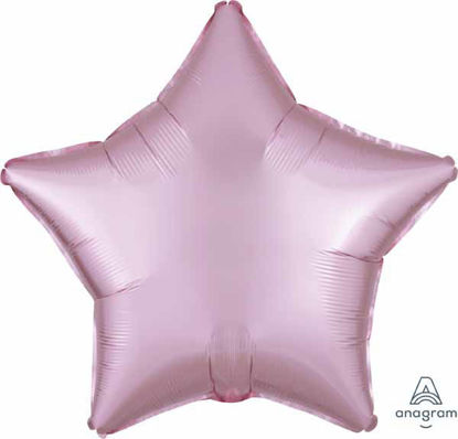 Picture of 19" Satin Luxe Pastel Pink Star Foil Balloon (helium-filled)