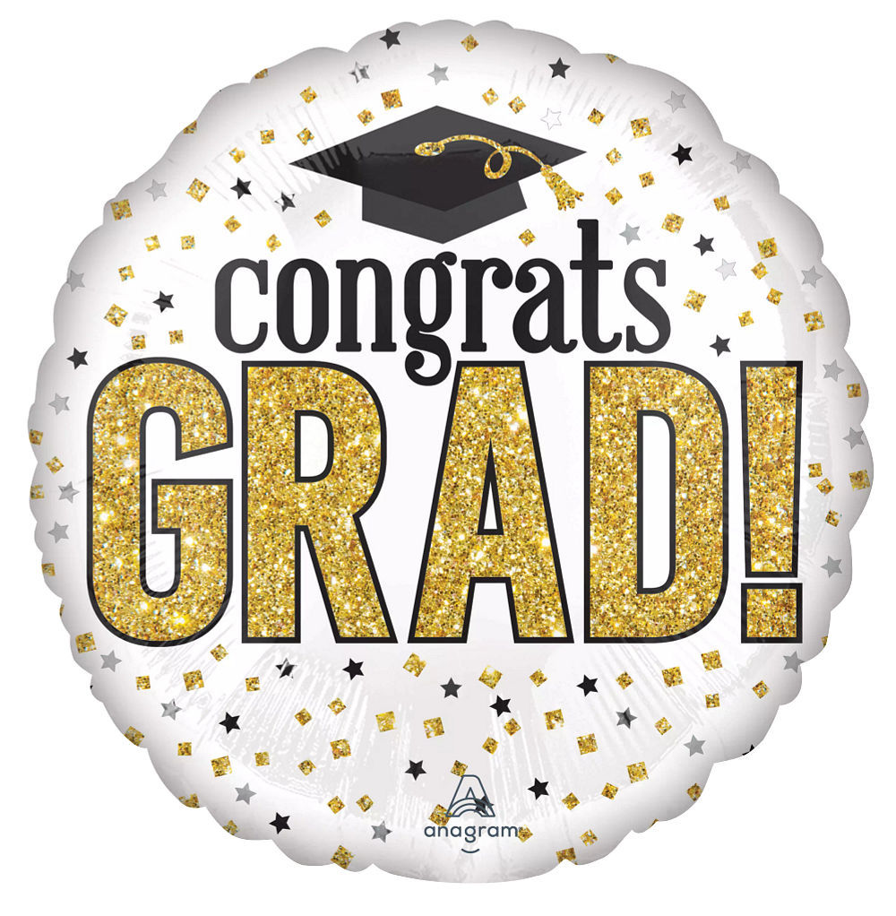 Picture of 28" Grad Sparkle  Jumbo Foil Balloon  (helium-filled)