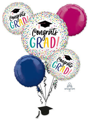 Picture of YAY Grad - Graduation Foil Balloon Bouquet (5 pc)