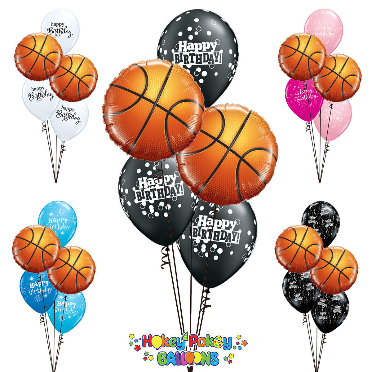 Picture of Basketball Birthday - Balloon Bouquet (5 pc)