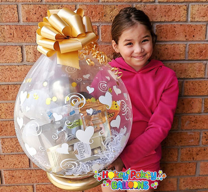 Picture of Chocolate Paradise - Stuffed Balloon Gift with Bow