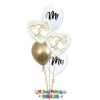 Picture of Couple of Entwined Gold Hearts - Balloon Bouquet of 5