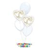 Picture of Entwined Gold Hearts - Balloon Bouquet of 5