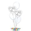 Picture of Entwined Silver Hearts - Balloon Bouquet of 5