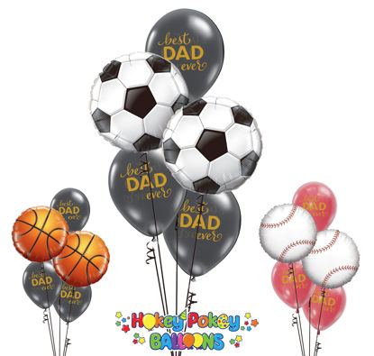 Picture of Happy Dad's Day - Sport Balloon Bouquet of 5