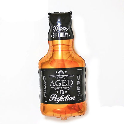 Picture of 34" Aged to Perfection - Whiskey Bottle  Foil Balloon  (helium-filled)