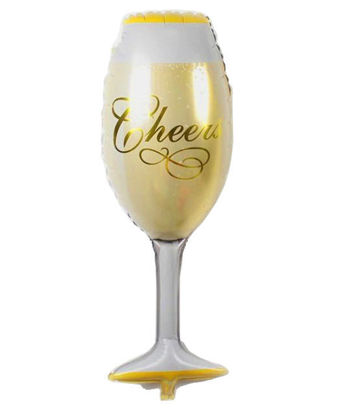 Picture of 38" Jumbo Cheers Champagne Glass Foil Balloon (helium-filled)