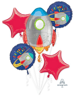 Picture of Blast Off - Space Birthday Balloon Bouquet  (5pc)