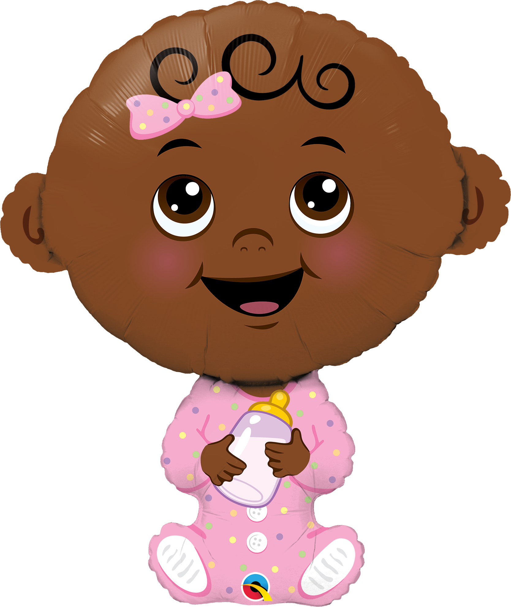 Picture of 38" Baby Girl ( Dark Skin Tone ) Foil Balloon  (helium-filled)
