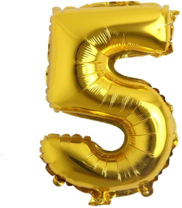 Picture of 16" Gold Foil Number - 5 (air-filled)