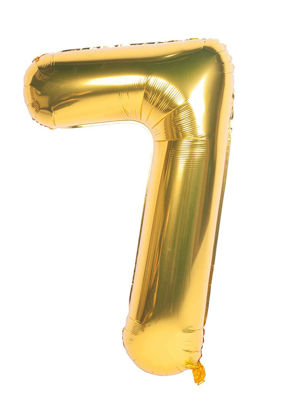 Picture of 34'' Foil Balloon Number 7 - Gold (helium-filled)