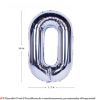 Picture of 34'' Foil Balloon Number 0 - Silver (helium-filled)