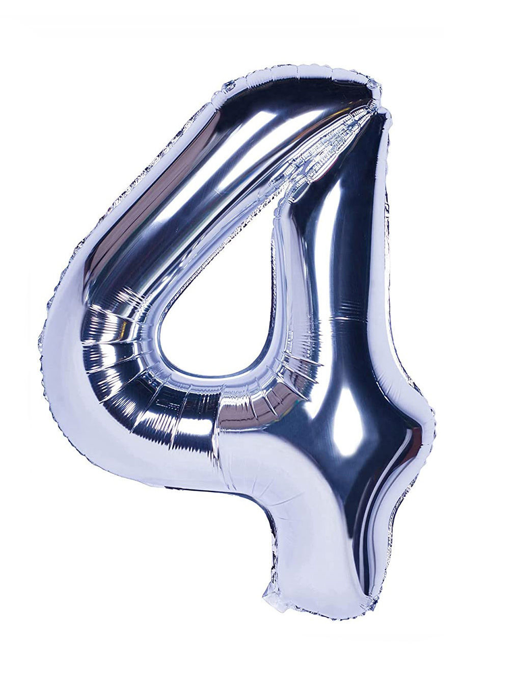 Picture of 34'' Foil Balloon Number 4 - Silver (helium-filled)