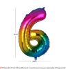 Picture of 34'' Foil Balloon Number 6 - Bright Rainbow (helium-filled)