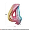 Picture of 34'' Foil Balloon Number 4 - Pastel Rainbow (helium-filled)