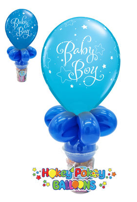 Picture of 11'' Baby Boy with Stars -  Balloon Candy Cup